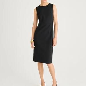 New J.crew Dress Womens Black 00 Petite Wool Blend Suiting Zip